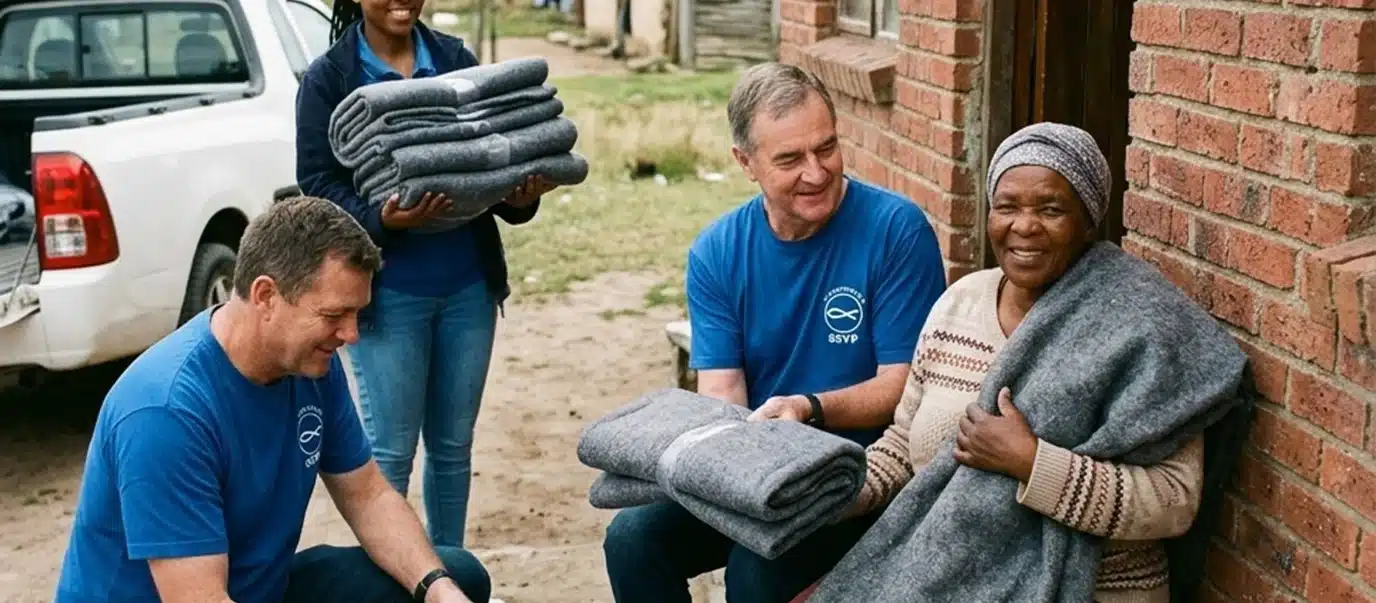 Winter Relief in Port Alfred ditributing blankets to the needy